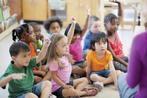 Children in kindergarten classroom