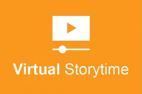 Image of play arrow used for videos with text Virtual Storytime